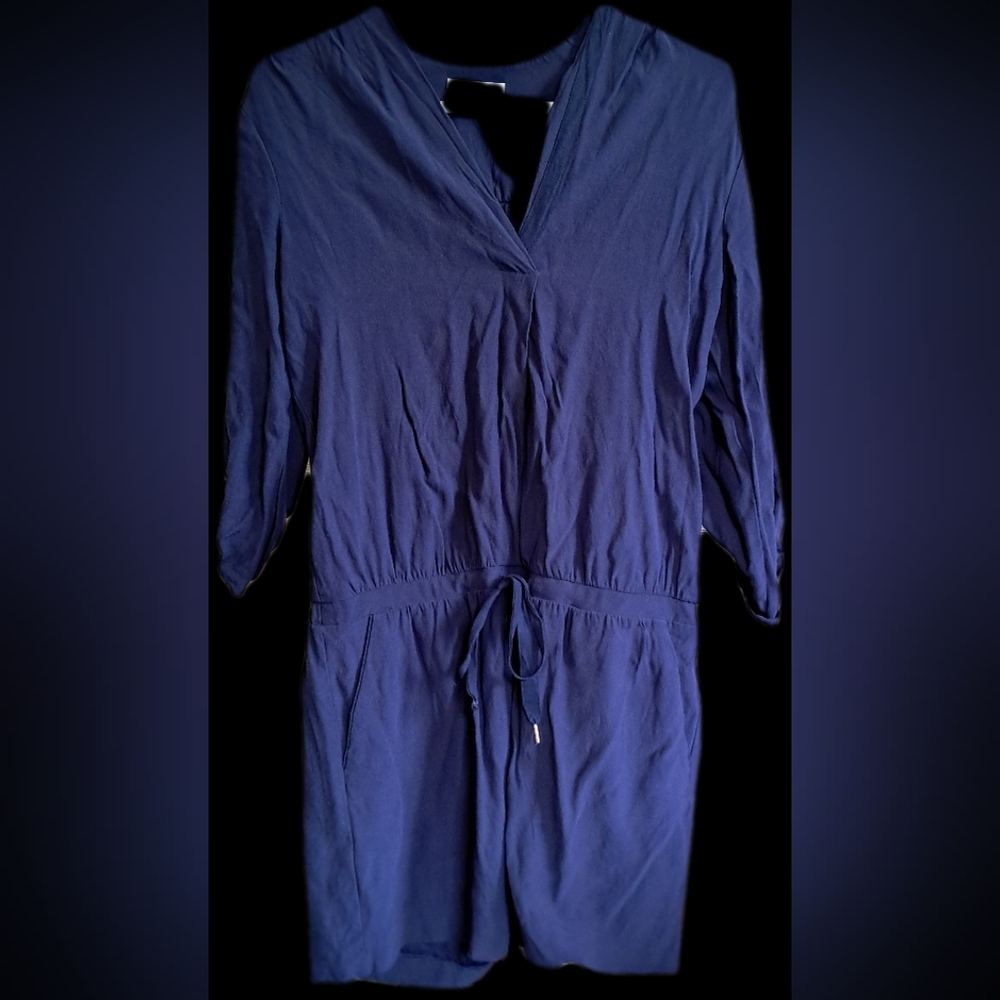 Promod Blue V-Neck 3/4 Sleeve Dress